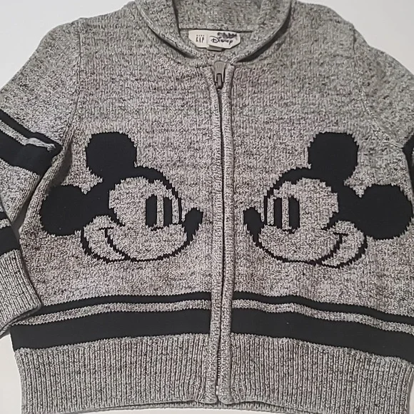Baby Gap Disney Mickey Mouse Zip-Up Cardigan/Sweater Size 3 Year - Picture 4 of 11